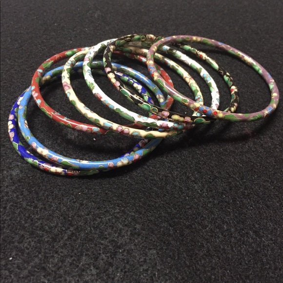 7 Vintage cloisonné bracelets - Picture 2 of 5